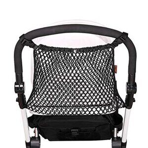 Universal Baby Stroller Organizer Large Mesh Storage Bag Adjustable Black Bag